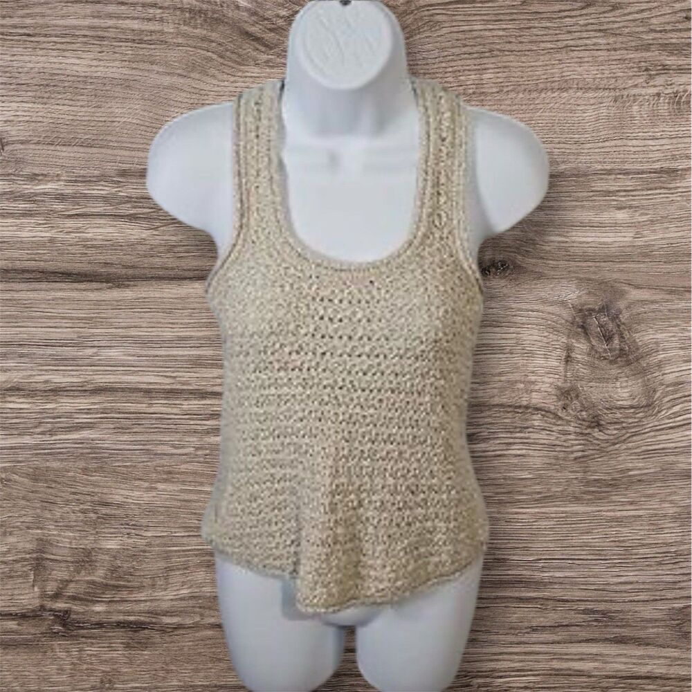 Aerie Scoop Neck Sweater Chunky Knit Tank Top size Small Petite